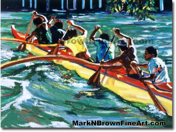 Ala Wai Run - 1 | Hawaii Art by Hawaiian Artist Mark N. Brown | Plein Air P