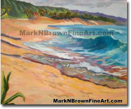 Sunset Beach | Hawaii Art by Hawaiian Artist Mark N. Brown | Plein Air Pain