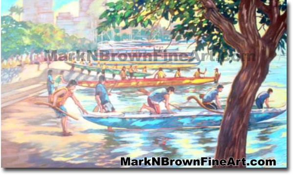 I L H Regatta | Hawaii Art by Hawaiian Artist Mark N. Brown | Plein Air Pai