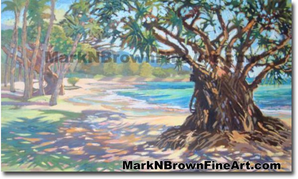 Punalu'u Beach | Hawaii Art by Hawaiian Artist Mark N. Brown | Plein Air Pa