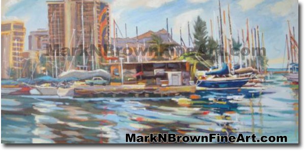 Ala Wai - 1 | Hawaii Art by Hawaiian Artist Mark N. Brown | Plein Air Paint