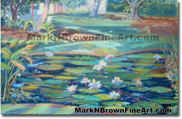 Shangra -Dla Lily Pond | Hawaii Art by Hawaiian Artist Mark N. Brown | Plei