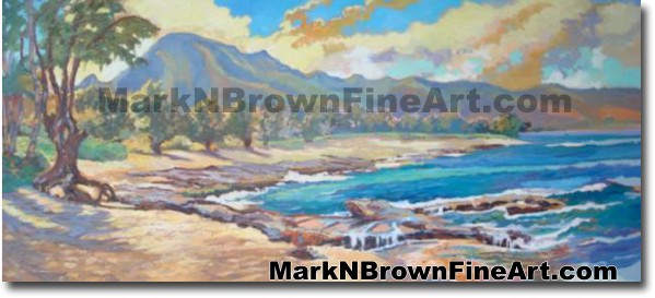 Papa' Iloa Beach -Fnorth Shore | Hawaii Art by Hawaiian Artist Mark N. Brow