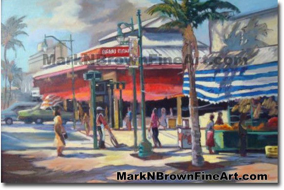 Oahu Market - Chinatown - 1 | Hawaii Art by Hawaiian Artist Mark N. Brown |