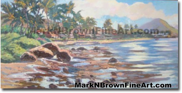 Pu'uikena Beach | Hawaii Art by Hawaiian Artist Mark N. Brown | Plein Air P