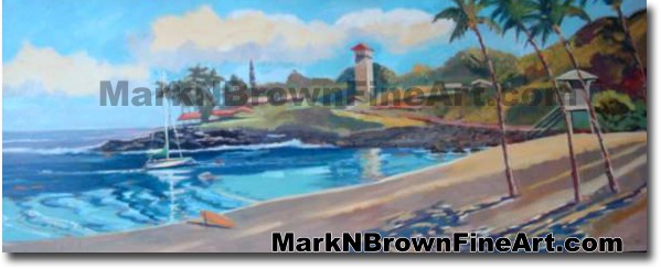 Waimea Bay - 1 | Hawaii Art by Hawaiian Artist Mark N. Brown | Plein Air Pa