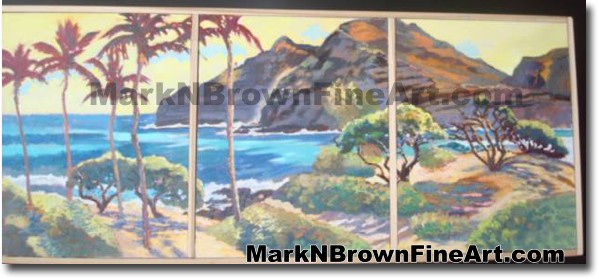 Makapu'u Tryptich | Hawaii Art by Hawaiian Artist Mark N. Brown | Plein Air