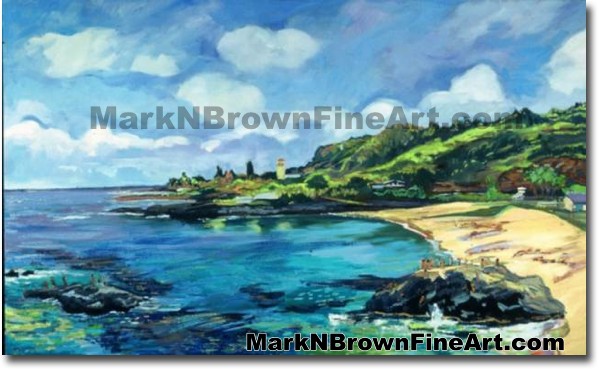 Waimea Bay - 2 | Hawaii Art by Hawaiian Artist Mark N. Brown | Plein Air Pa