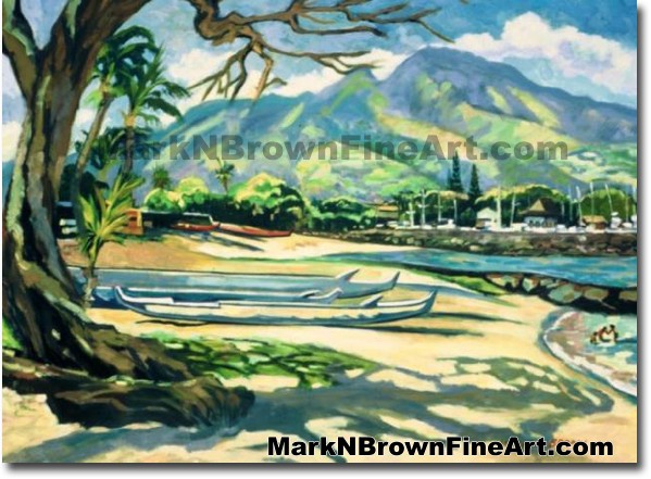 A Lazy Day In Haleiwa | Hawaii Art by Hawaiian Artist Mark N. Brown | Plein