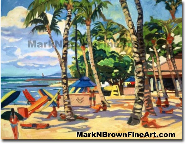 Waikiki Beach Series #1 | Hawaii Art by Hawaiian Artist Mark N. Brown | Ple