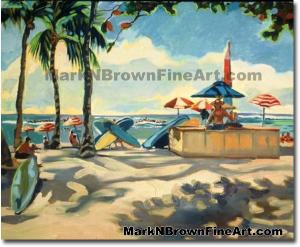 Waikiki Beach Series #2 | Hawaii Art by Hawaiian Artist Mark N. Brown | Ple