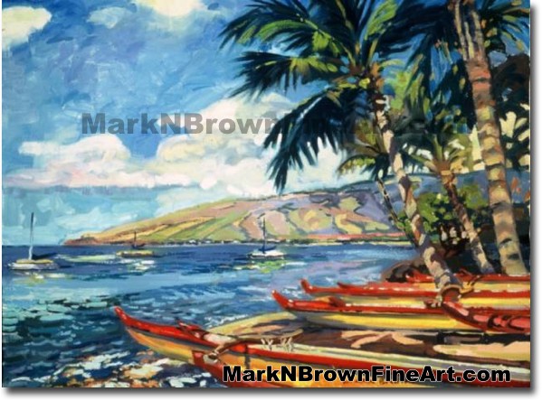 Kihei Canoe Club/ Waikiki Beach Series #5 | Hawaii Art by Hawaiian Artist M
