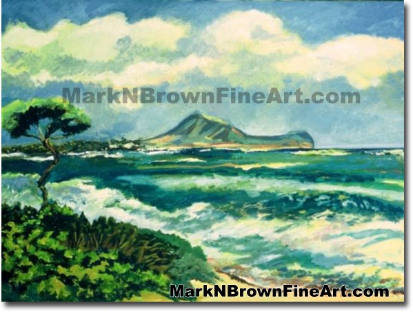 Kalama Beach/ Kailua | Hawaii Art by Hawaiian Artist Mark N. Brown | Plein 