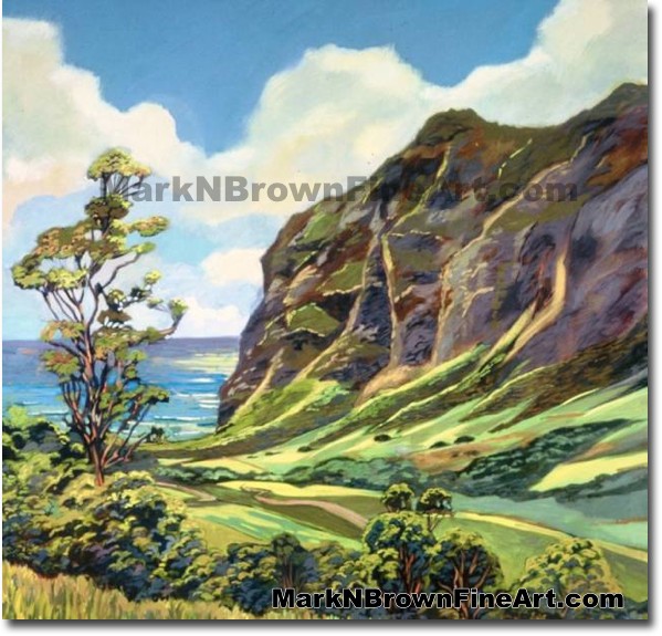 Kuloa Valley | Hawaii Art by Hawaiian Artist Mark N. Brown | Plein Air Pain