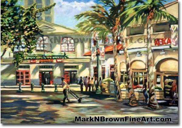 Kekaulike Market/Chinatown | Hawaii Art by Hawaiian Artist Mark N. Brown | 