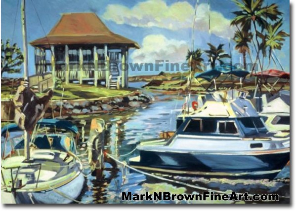 Haleiwa Harbor - 1 | Hawaii Art by Hawaiian Artist Mark N. Brown | Plein Ai