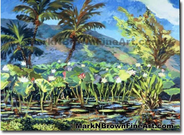 Haleiwa Lotus Series #2 | Hawaii Art by Hawaiian Artist Mark N. Brown | Ple