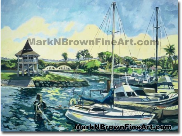 Haleiwa Harbor Series #2 | Hawaii Art by Hawaiian Artist Mark N. Brown | Pl