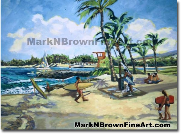 Ali'i Beach Park/North Shore | Hawaii Art by Hawaiian Artist Mark N. Brown 