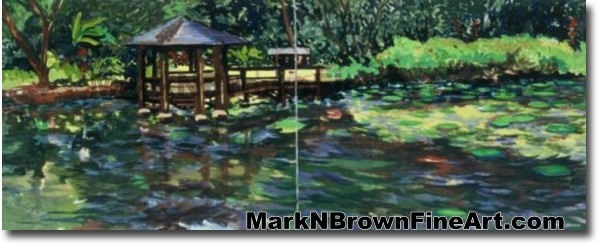 Haiku Gardens Dyptich | Hawaii Art by Hawaiian Artist Mark N. Brown | Plein