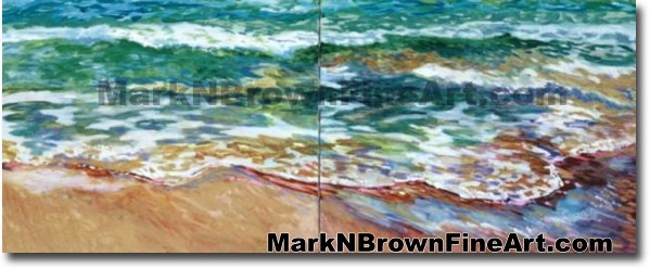 Waimanalo Kai Dyptich | Hawaii Art by Hawaiian Artist Mark N. Brown | Plein