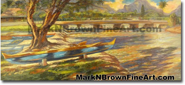 Canoes Of Kailua | Hawaii Art by Hawaiian Artist Mark N. Brown | Plein Air 