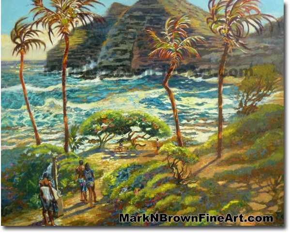 Stormy Day At Makapu'u Beach | Hawaii Art by Hawaiian Artist Mark N. Brown 