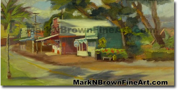 Haleiwa Town | Hawaii Art by Hawaiian Artist Mark N. Brown | Plein Air Pain