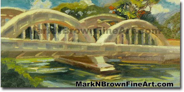 Haleiwa Bridge Morning | Hawaii Art by Hawaiian Artist Mark N. Brown | Plei