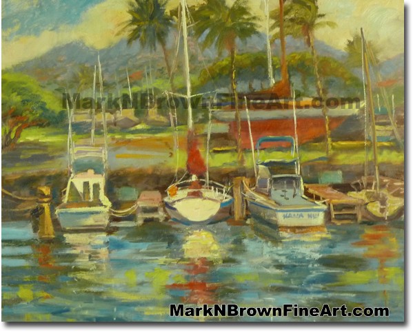 Haleiwa Harbor Morning | Hawaii Art by Hawaiian Artist Mark N. Brown | Plei