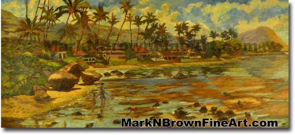 Pu'uikena Beach | Hawaii Art by Hawaiian Artist Mark N. Brown | Plein Air P