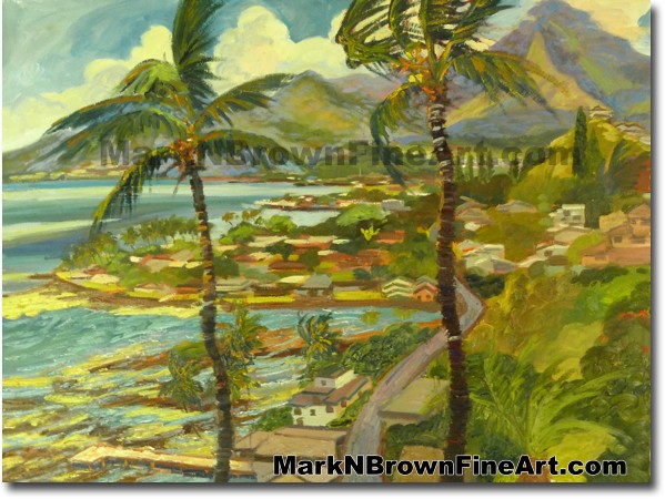 Lilipuna View Of Kaneohe  | Hawaii Art by Hawaiian Artist Mark N. Brown | P