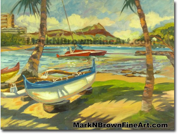 In The Shadows Of Diamond Head  | Hawaii Art by Hawaiian Artist Mark N. Bro