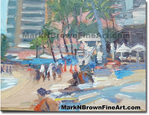 Waikiki Beach 2014 Miniature Hawaii Fine Art Image by Hawaii Artist Mark N.