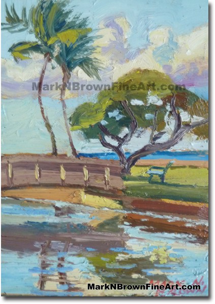 Kahala Beach 2014 Miniature Hawaii Fine Art Image by Hawaii Artist Mark N. 