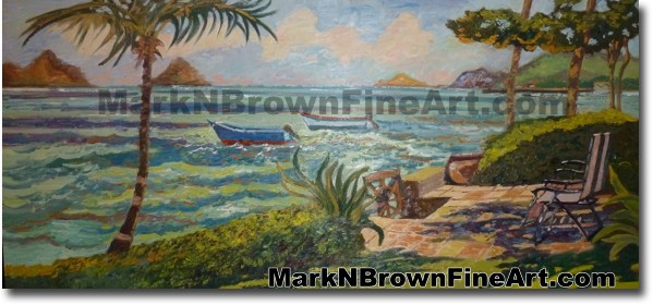 Lanikai Backyard Hawaii Fine Art by Hawaii Artist Mark N. Brown