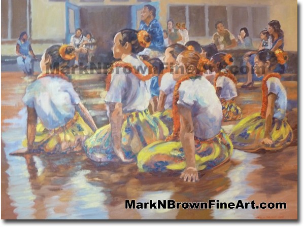 Hula Dancers #2 - Hawaii Fine Art by Hawaii Artist Mark N. Brown