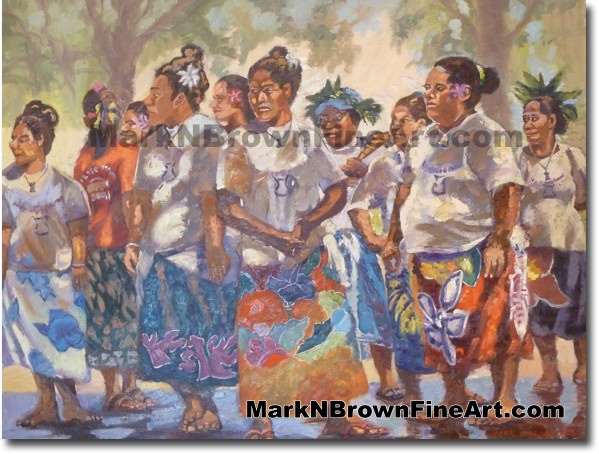 Tongan Choir - Hawaii Fine Art by Hawaii Artist Mark N. Brown