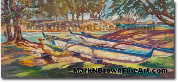 Canoes Of Kailua 2 - Hawaii Fine Art by Hawaii Artist Mark N. Brown