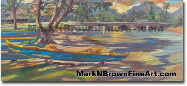 Sunset Over Kailua - Hawaii Fine Art by Hawaii Artist Mark N. Brown