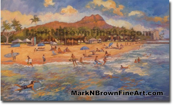 Diamond Head Playground - Hawaii Fine Art by Hawaii Artist Mark N. Brown