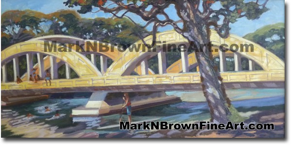 Rainbow Bridge Jumpers - Hawaii Fine Art by Hawaii Artist Mark N. Brown