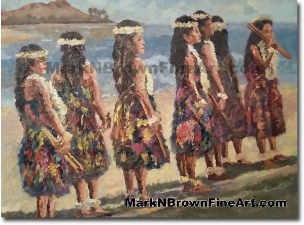 Hula Dancers - Jan 2016 - Hawaii Fine Art by Hawaii Artist Mark N. Brown