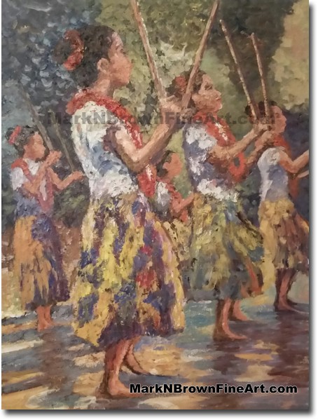 Hula Dancers In Motion - Jan 2016 - Hawaii Fine Art by Hawaii Artist Mark N