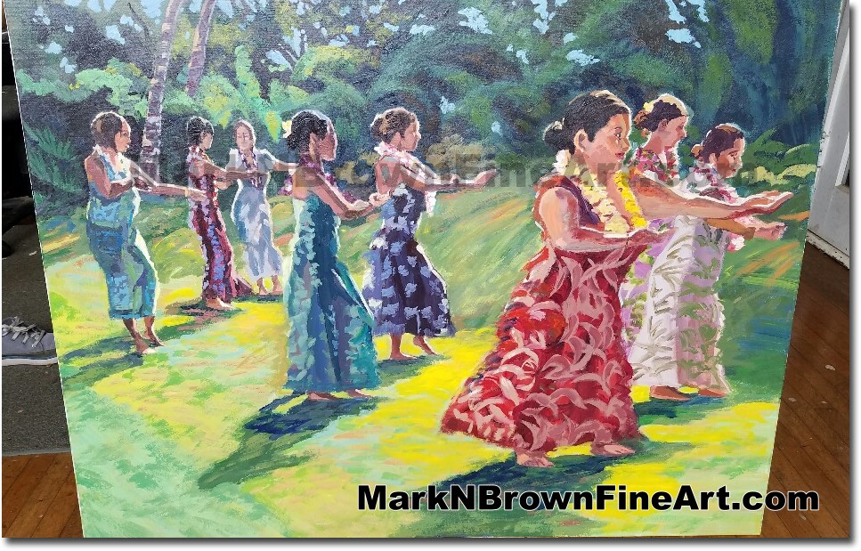 Hula Dancers 2017 - Hawaii Fine Art by Hawaii Artist Mark N. Brown