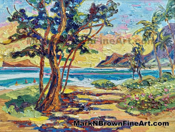 Sherwood Forest Waimanalo Bay Hawaii Fine Art By Hawaii Artist Mark N Brown