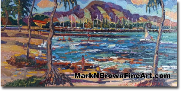 Haleiwa Beach Park Hawaii Fine Art By Hawaii Artist Mark N Brown January 20