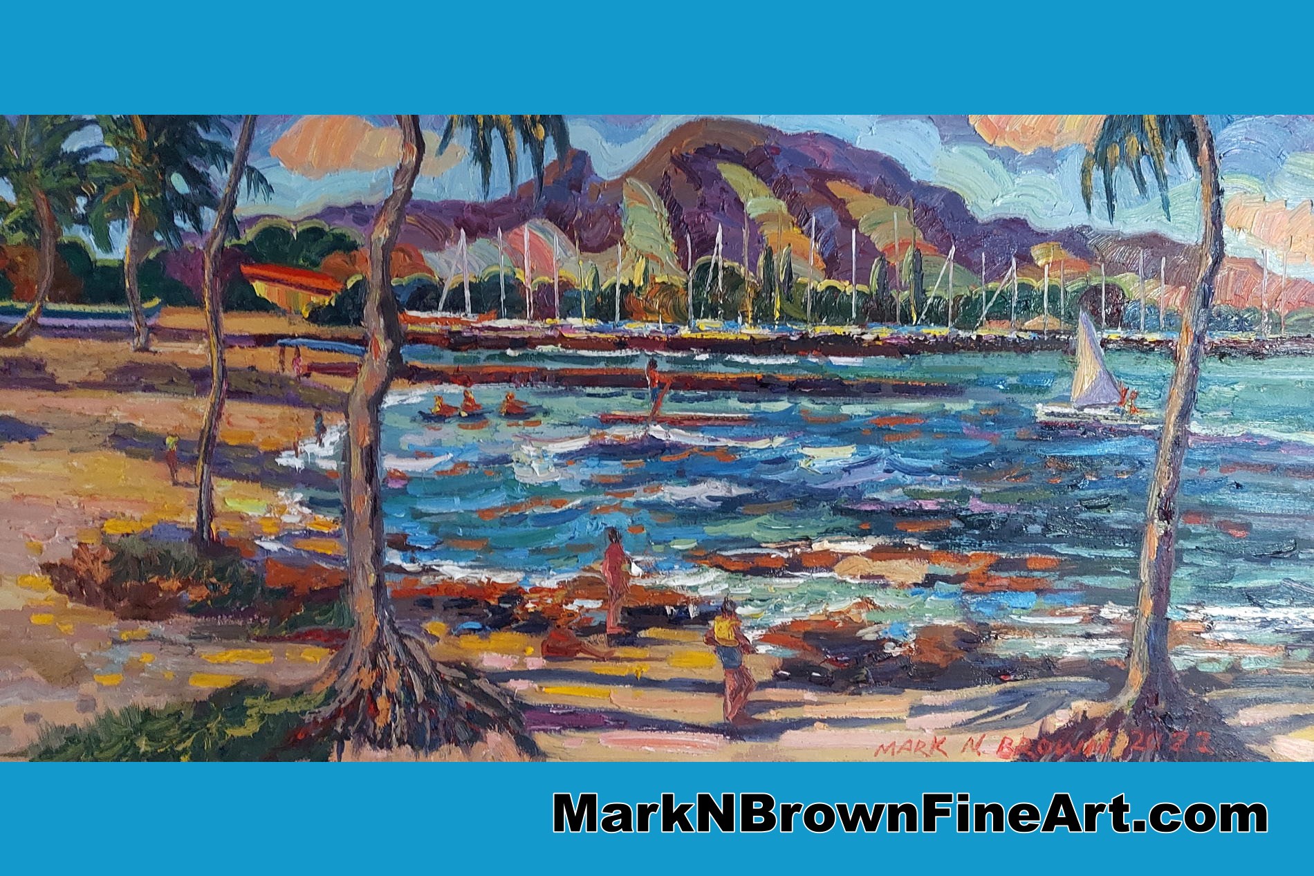 Haleiwa Beach Park Hawaii Fine Art By Hawaii Artist Mark N Brown January 20