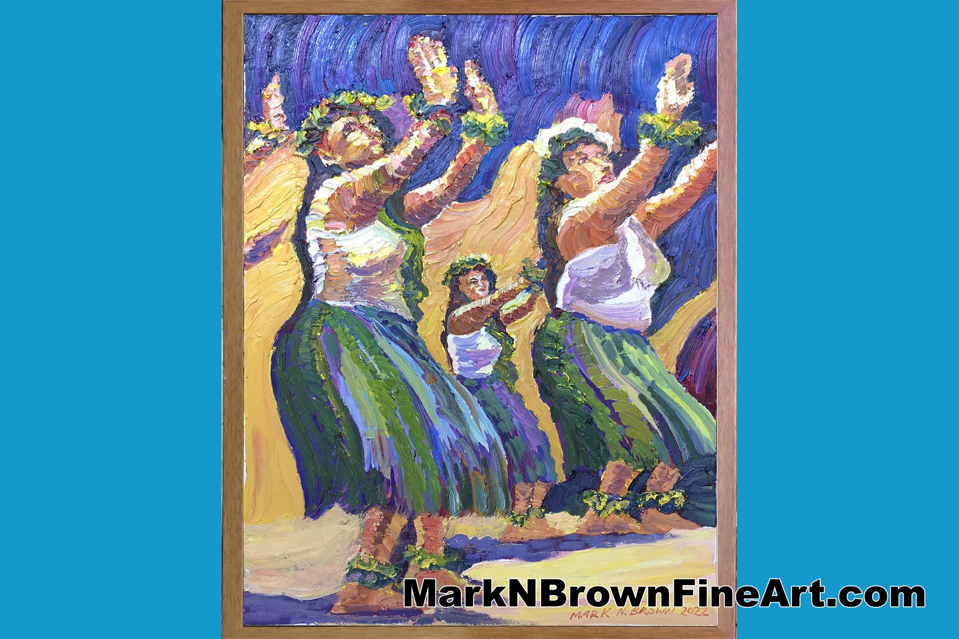 Hula of Three Hawaii Fine Art By Hawaii Artist Mark N Brown January 2022