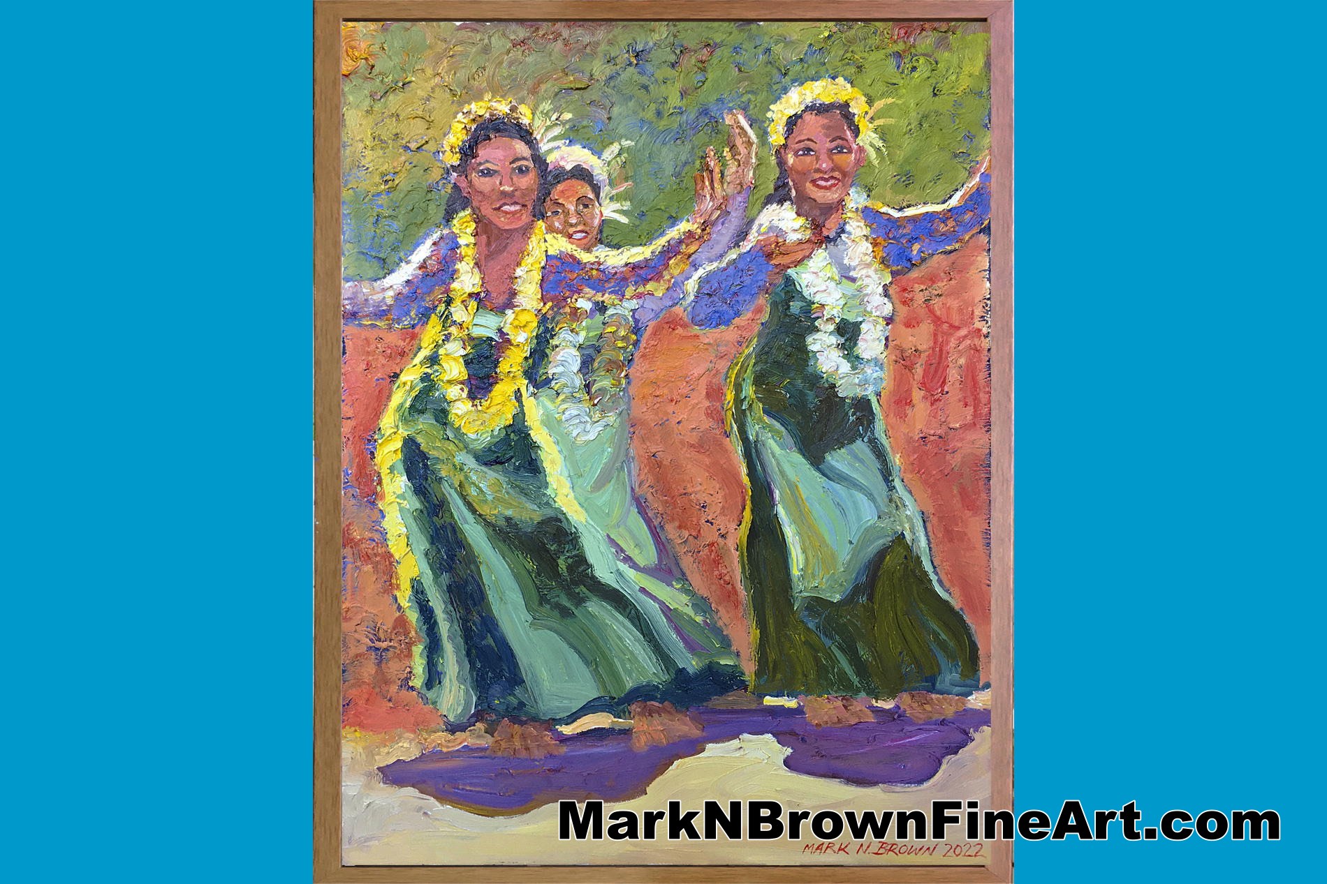 Woman of Hula in Green Hawaii Fine Art By Hawaii Artist Mark N Brown Januar